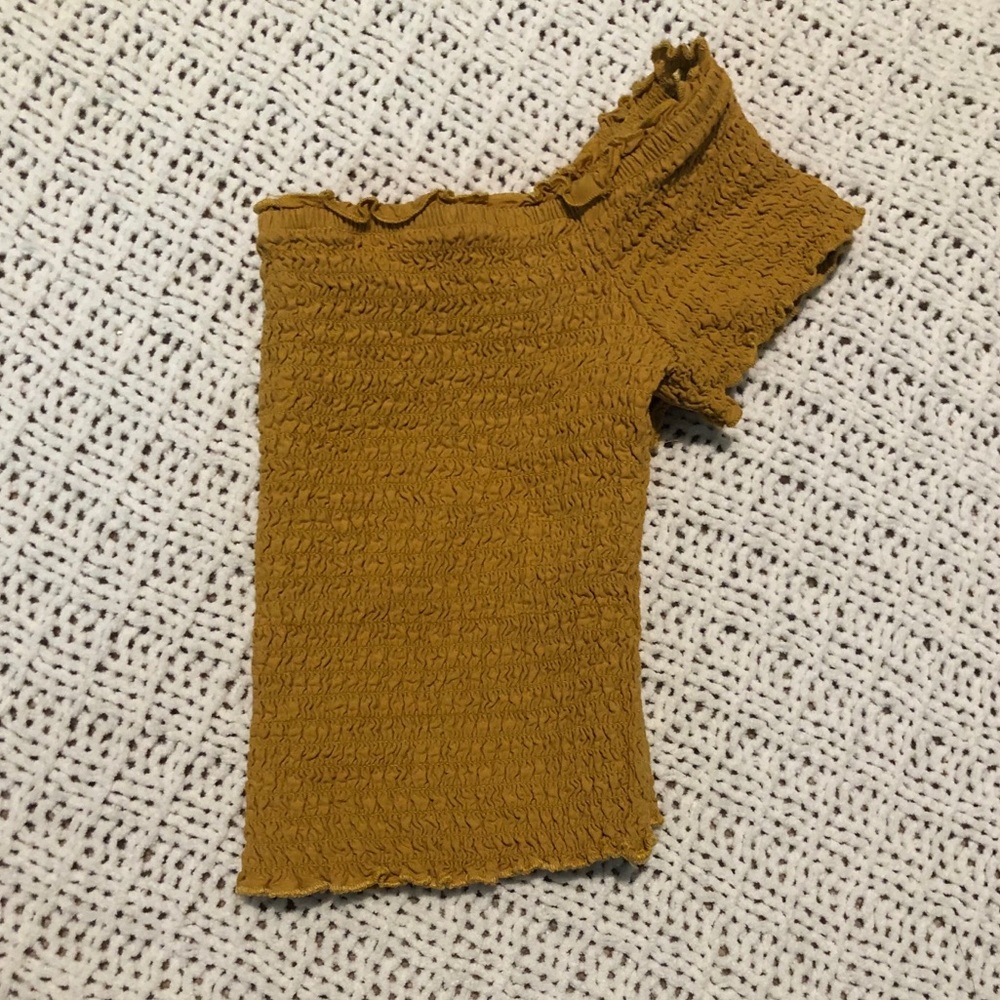 Abercrombie Smocked Yellow Crop Top